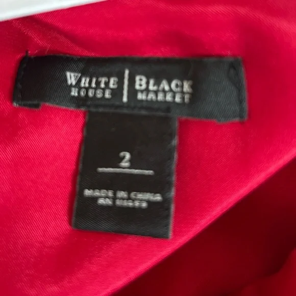 White House Black Market Red and White Dress Size 2 - Picture 8 of 9